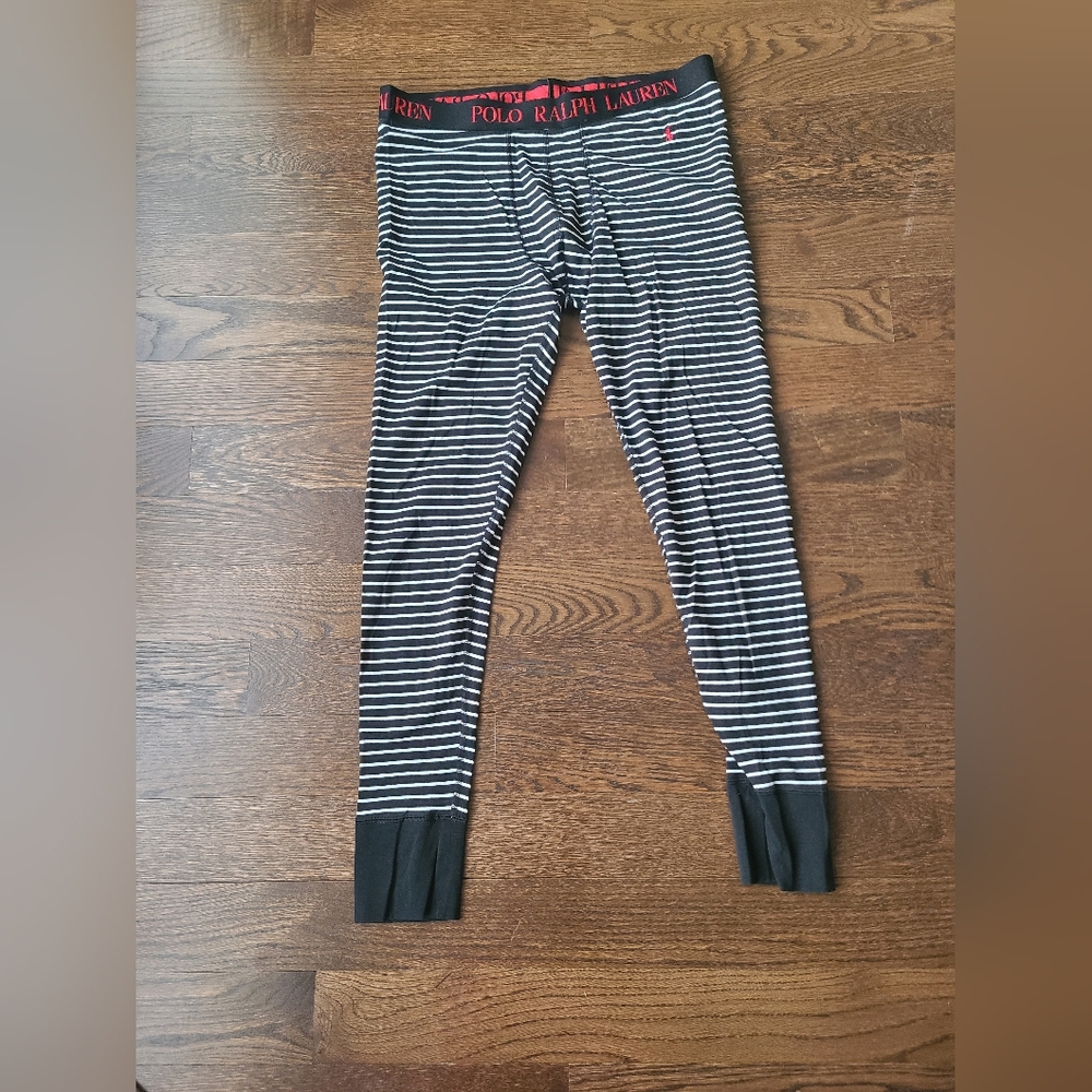 Polo by Ralph Lauren Men's Black Striped pajama pants sz.XL